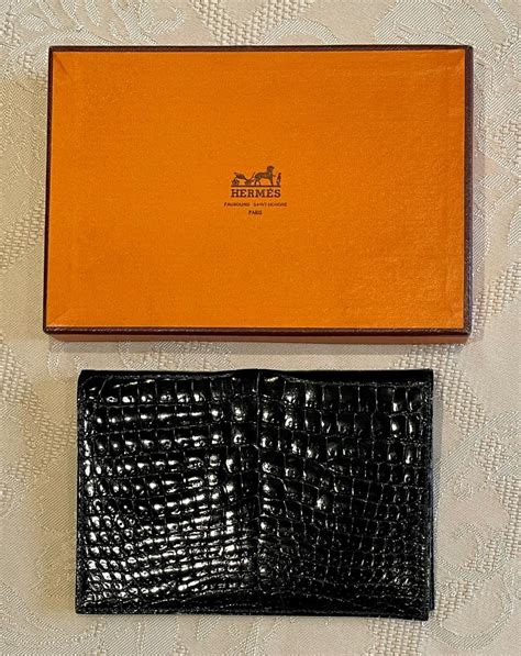 hermes alligator wallet men|Hermes black alligator bag.